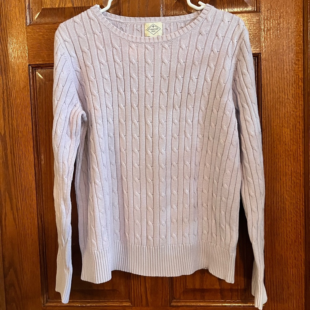 St. John’s Bay Sweater Women's XLT Lavender Purple Cable Knit Pullover